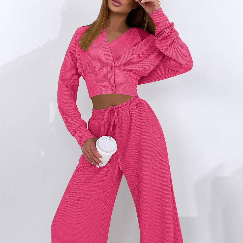 Miniature : Ensembles 3 pièces pour femmes, cardigan en tricot en dentelle et pantalon .