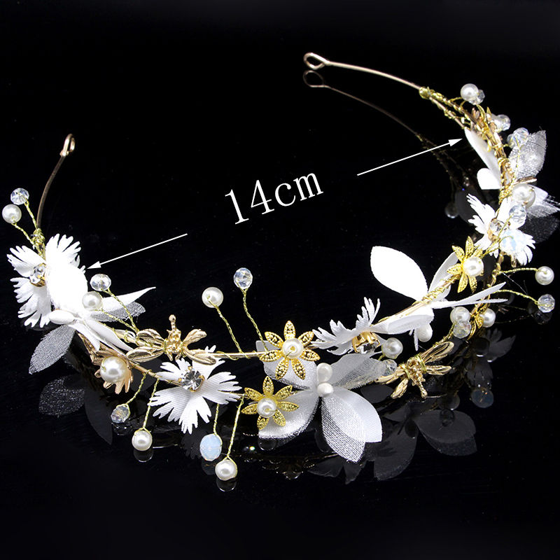 Miniature : Bride Wedding Hair Accessories Gorgeous Flower Headbands Braided Hair Vine Pearl