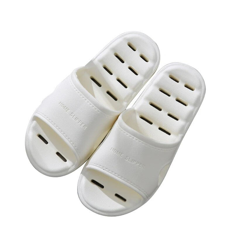 Miniature : Feslishoet Unisex EVA Non Slip Soft Bottom Leaking Shower Man Woman Home Slipper