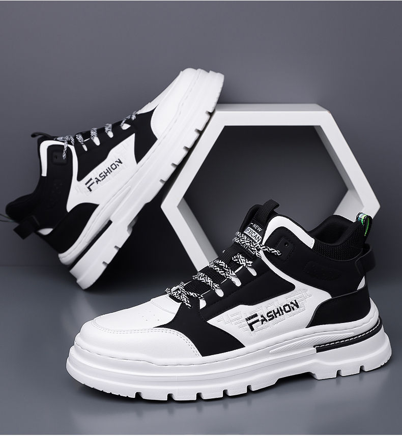 Miniature : Chaussures faites à la main en cuir microfibre pour hommes, baskets légères, 