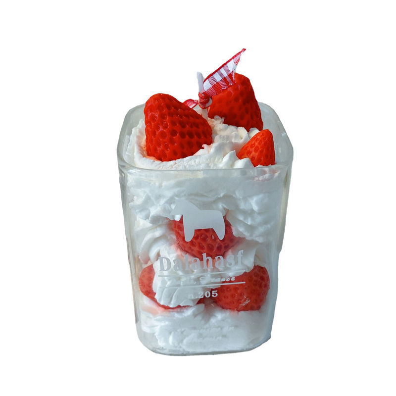 Miniature : Bougie parfumée mignonne fraise chocolat crème créative