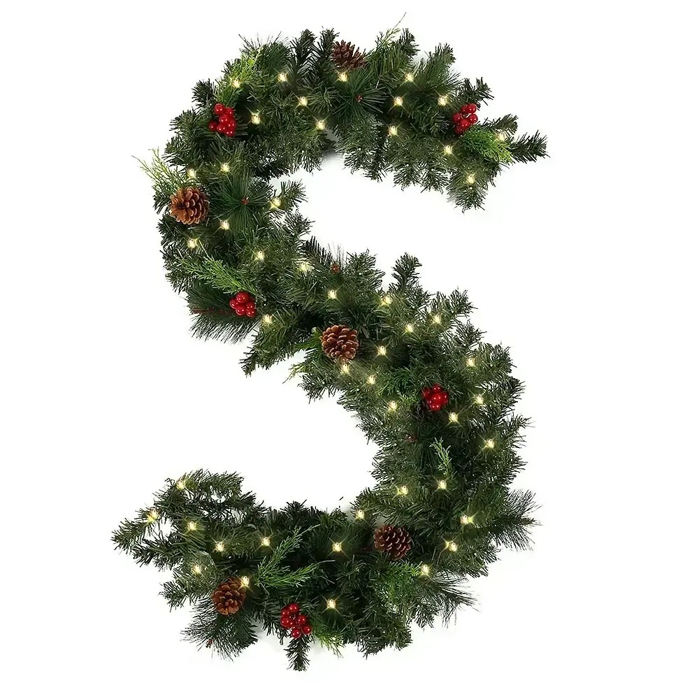 Miniature : Christmas LED Rattan Garland Decorative, Christmas Garland Artificial Xmas Tree 