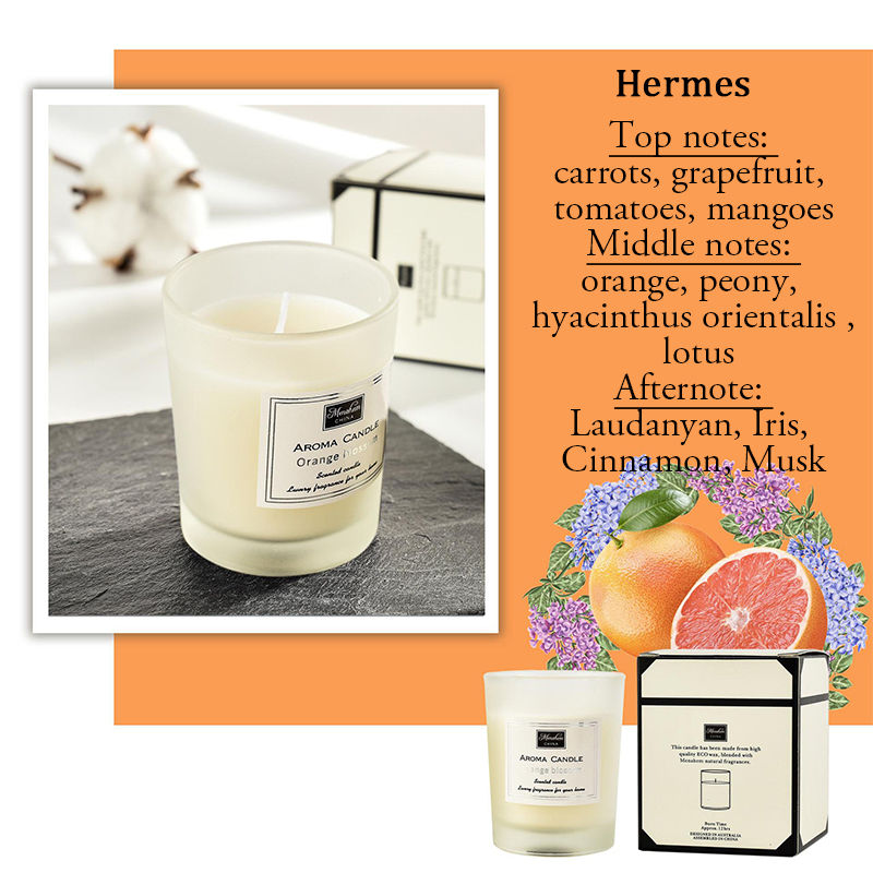 Miniature : Bougie parfumée en verre, pot en verre, sans fumée, cire de soja naturelle