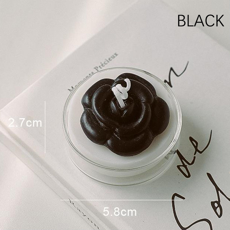 Miniature : Bougie succulente fleurie réaliste dans un support en verre avec un fort parfum