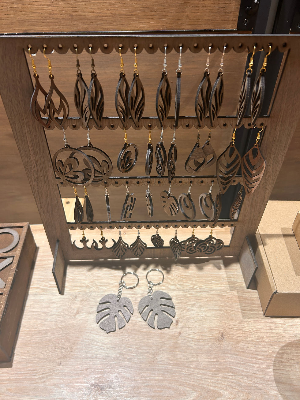 Miniature : Boucles d’oreilles en bois 