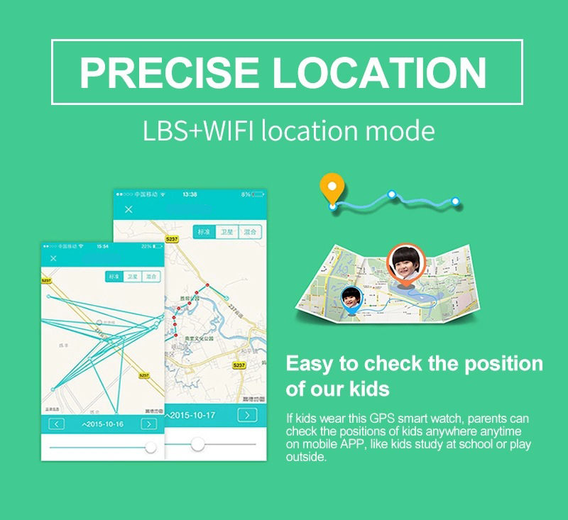 Miniature : Montre connectée pour enfants, bracelet pour garçons et filles, GPS, étanche