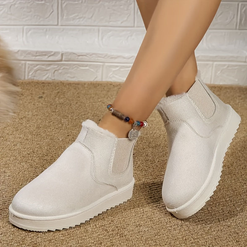 Miniature : Bottes d'hiver : semelle épaisse, antidérapante, doublure en peluche. Confort 