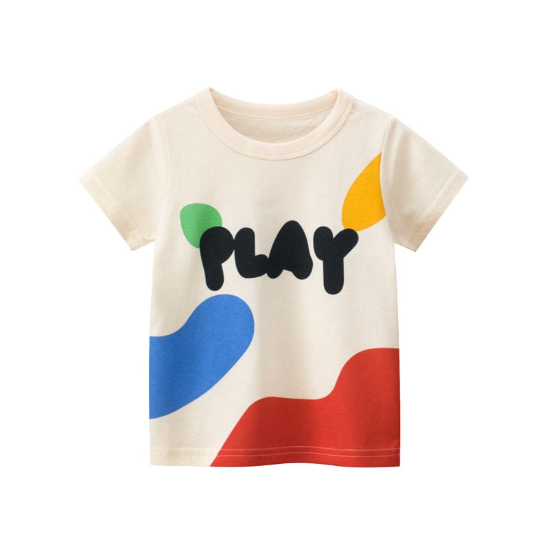 Miniature : T-shirt à manches courtes imprimé pour petite fille,  enfant de 2 à 8 ans, été 