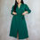 Miniature : Robe manches bouffantes verte