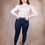 Miniature : Jean slim taille mi-haute bleu 