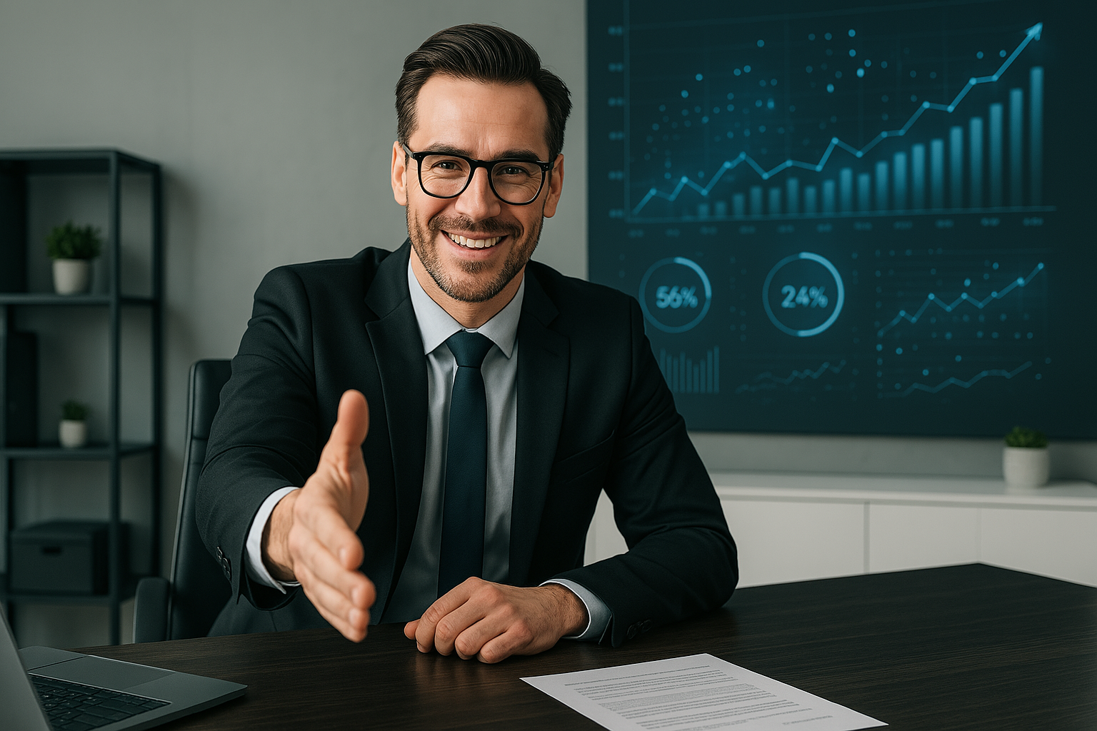 AI avatar guiding a realistic corporate sales conversation