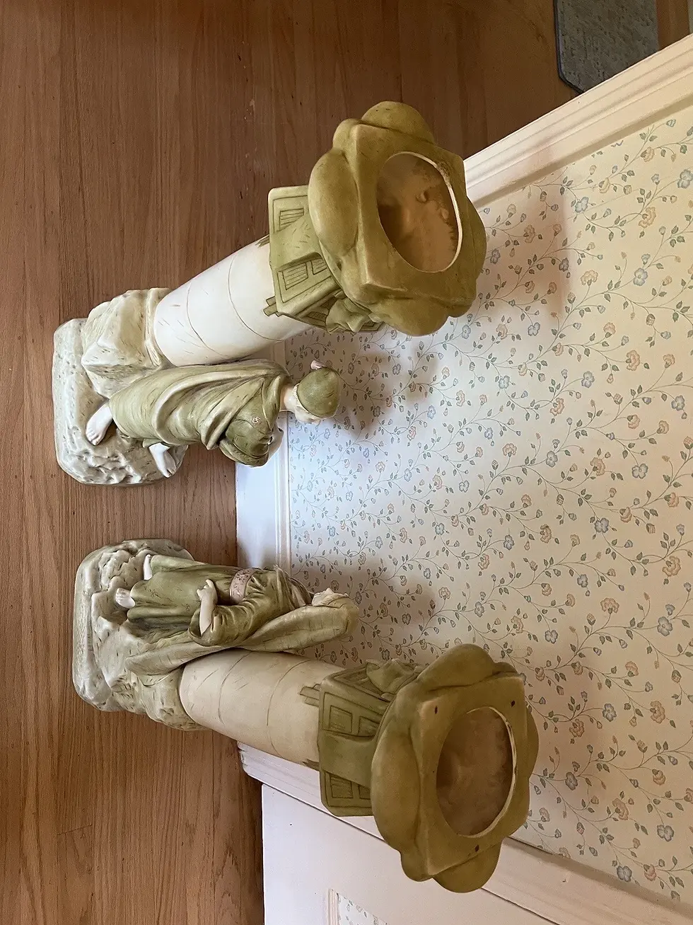 Thumbnail: Vintage Pair Of 28” Tall Ceramic Plant Stands / Jardiniers / Pillars