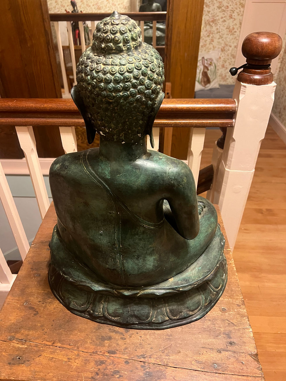 Thumbnail: Large Vintage Bronze Buddha Statue Meditative Teaching Pose 22” Tall