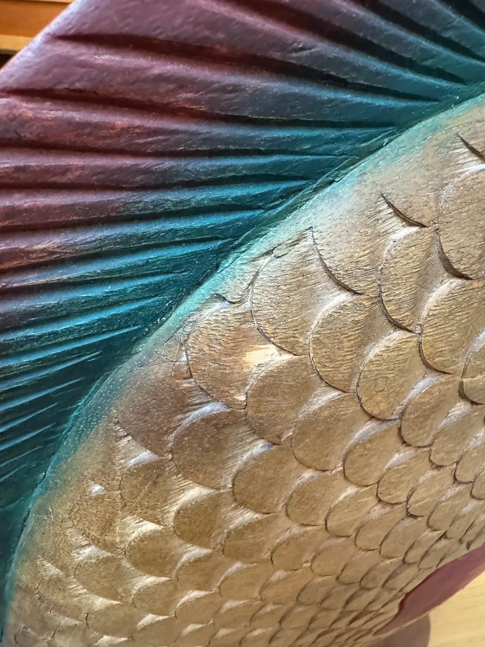 Thumbnail: Vintage Tiki Bar - Tropical Ocean Fish, Carved Wood Sculpture (Hawaiian)