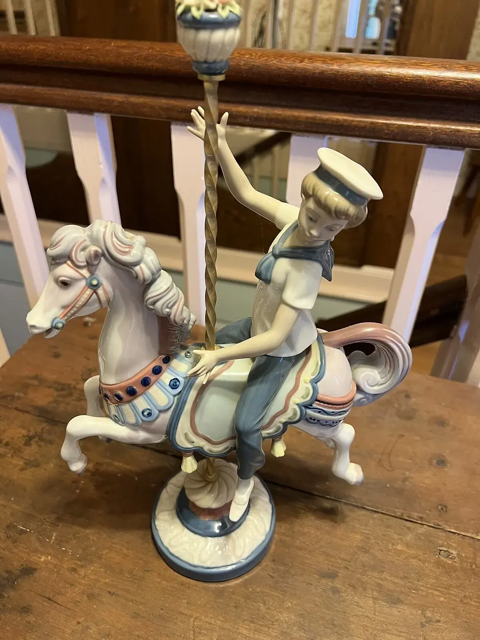 Thumbnail: Large Lladro Figurine 1470 "Boy On Carousel Horse”