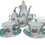 Thumbnail: Vintage 17-piece "Courting Couple" Lusterware Cameo Japan Demitasse Tea Set