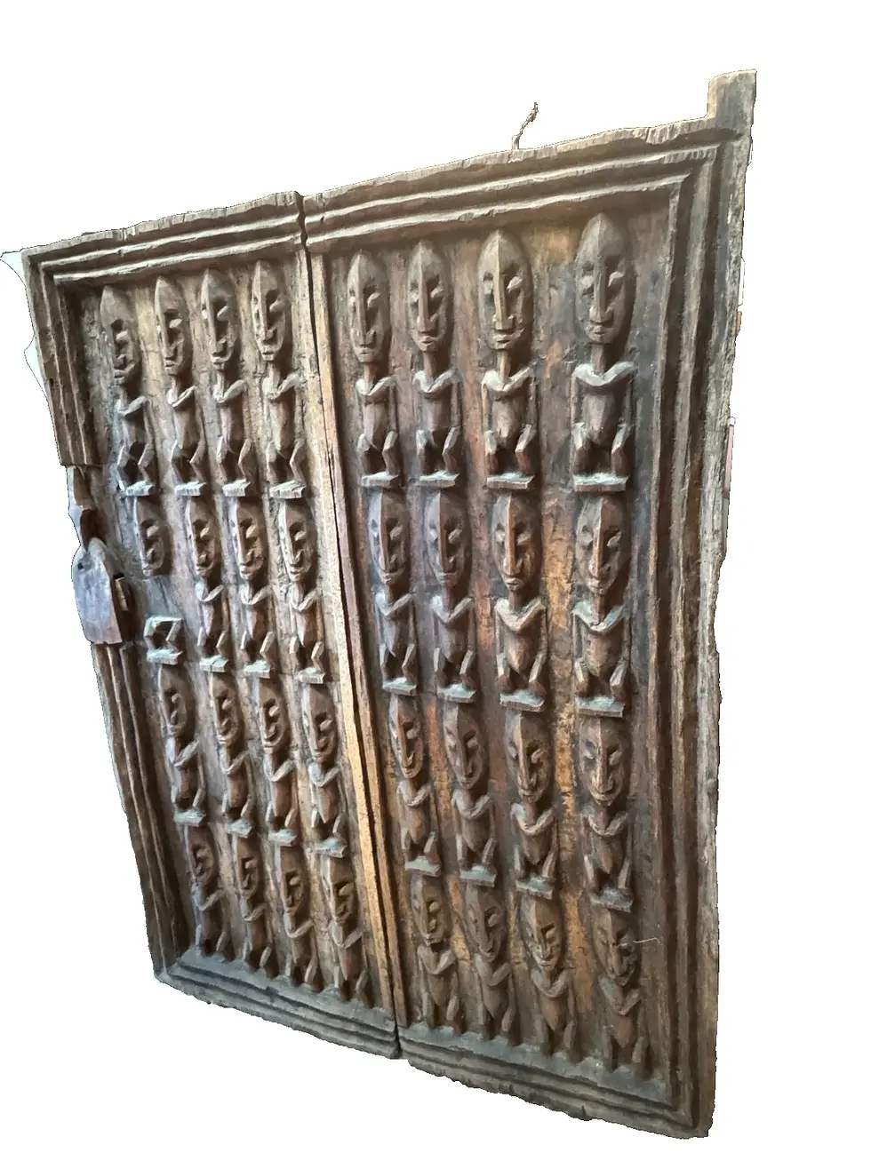 Thumbnail: African Dogon Carved Wood Granary Door Art Tribal
