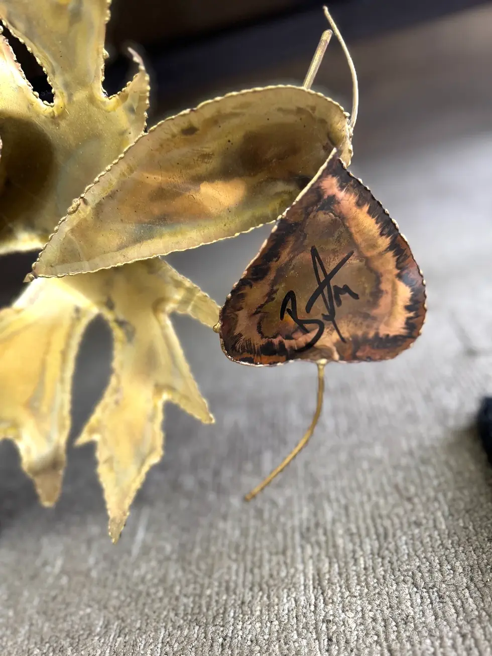 Thumbnail: MCM Vintage Wall Sculpture Maple Leaves Brutalist