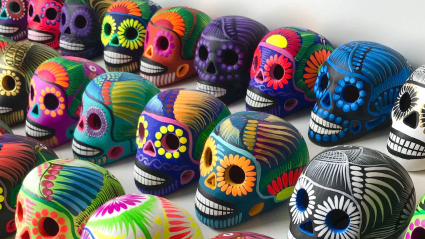 Ceramic Sugar Skull Painting