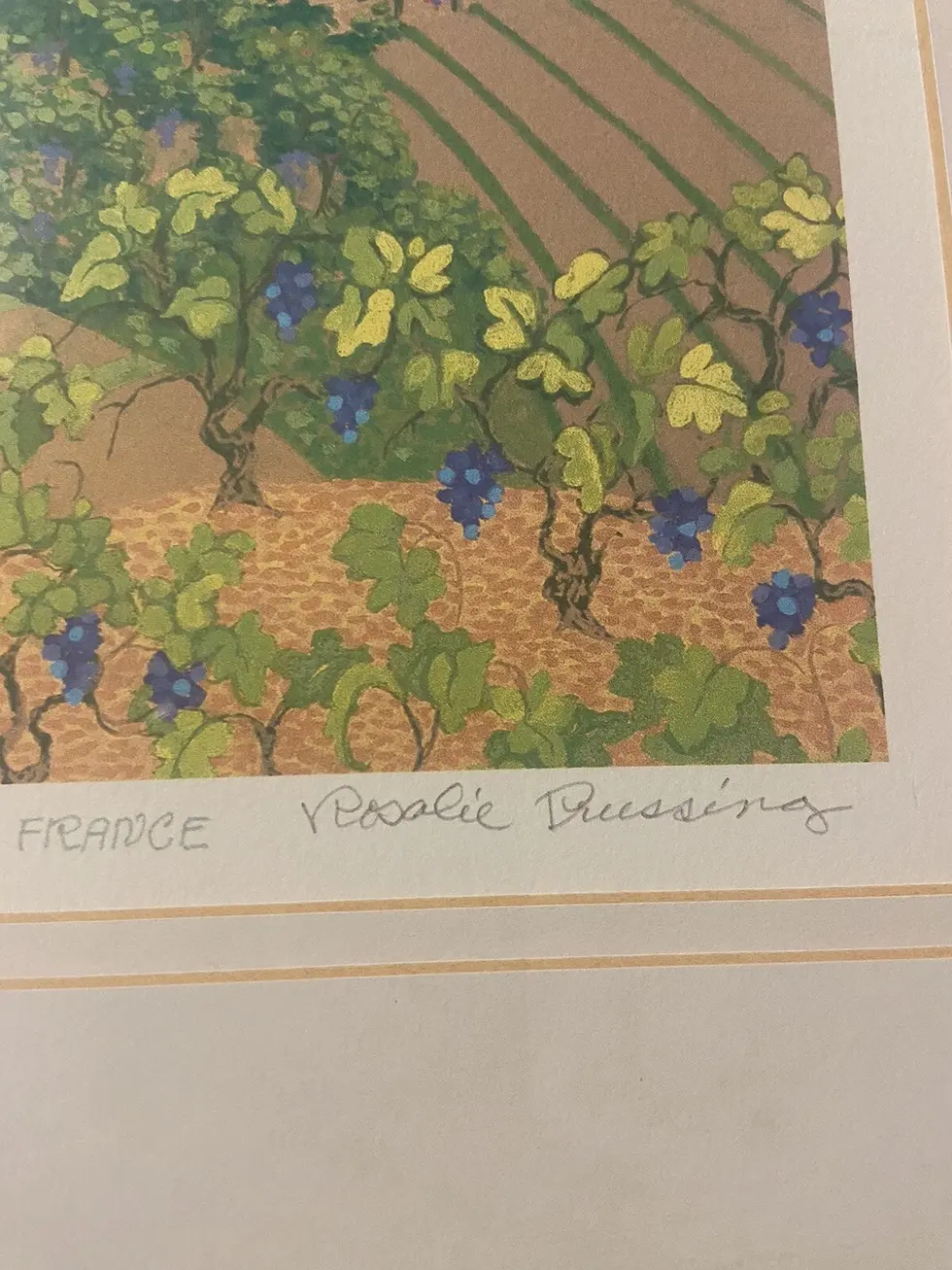 Thumbnail: Rosalie Prussing Provence France Vineyard Signed Framed Print 26/450