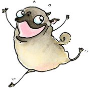 Valentine Pugs Clip Art Stone Leaper.png