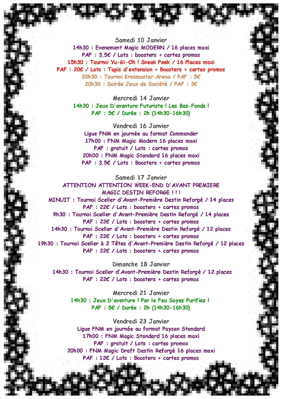 Planning Janvier 2015 Suite