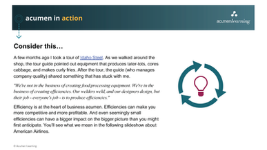 Acumen in Action #11 | Efficiencies