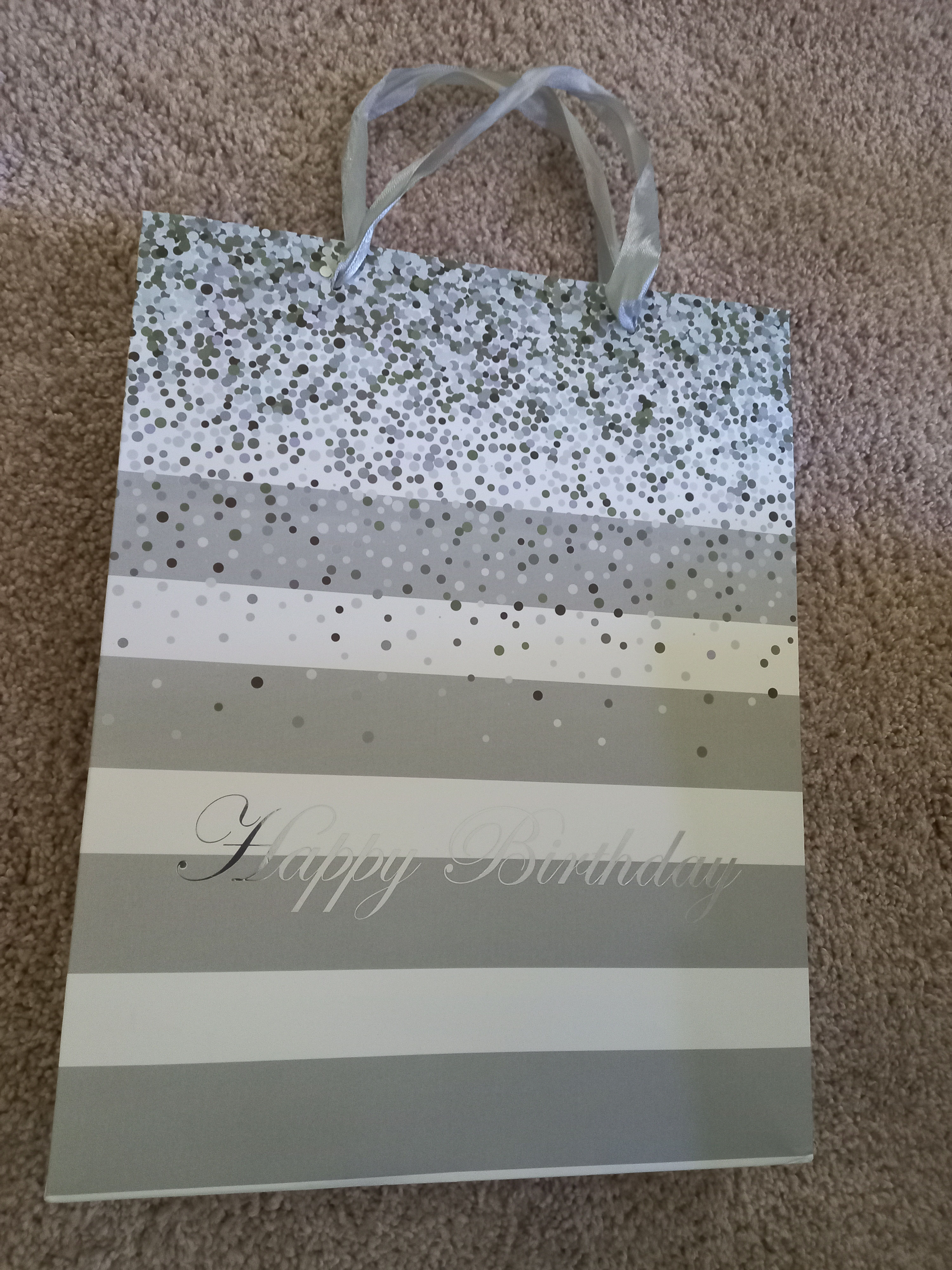 Silver Themed Happy Birthday Gift Bag