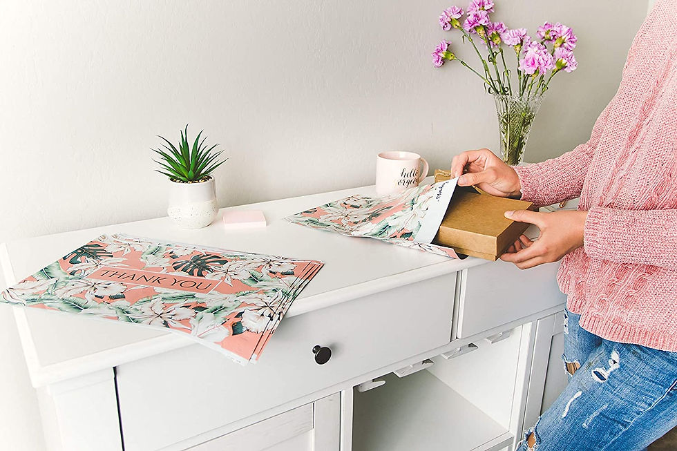 10 Tropical Printed Thank You Polymailers (10x13")