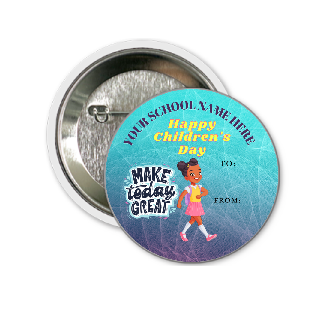  2 1/4" Children's Day, Boy, Girl Button