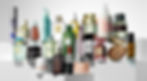 Beauty product spread of Estee Lauder brands like Aveda, La Mer, Clinique, Smashbox, Lab Series, Bumble and Bumble and more
