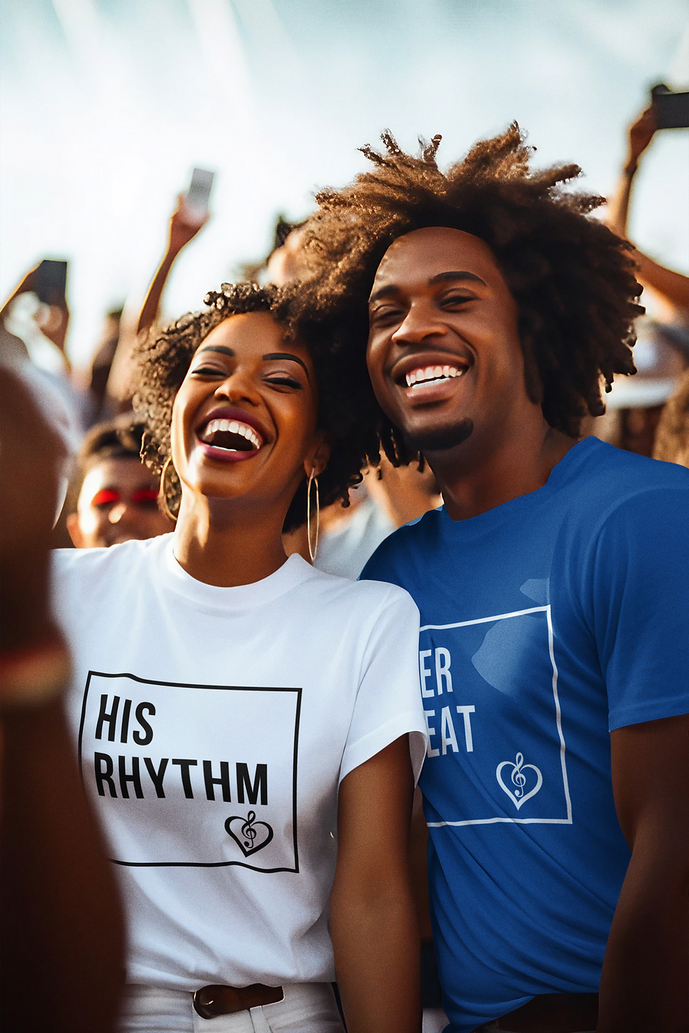 Thumbnail: (His Rhythm) - Melodic Love Couples T-shirt