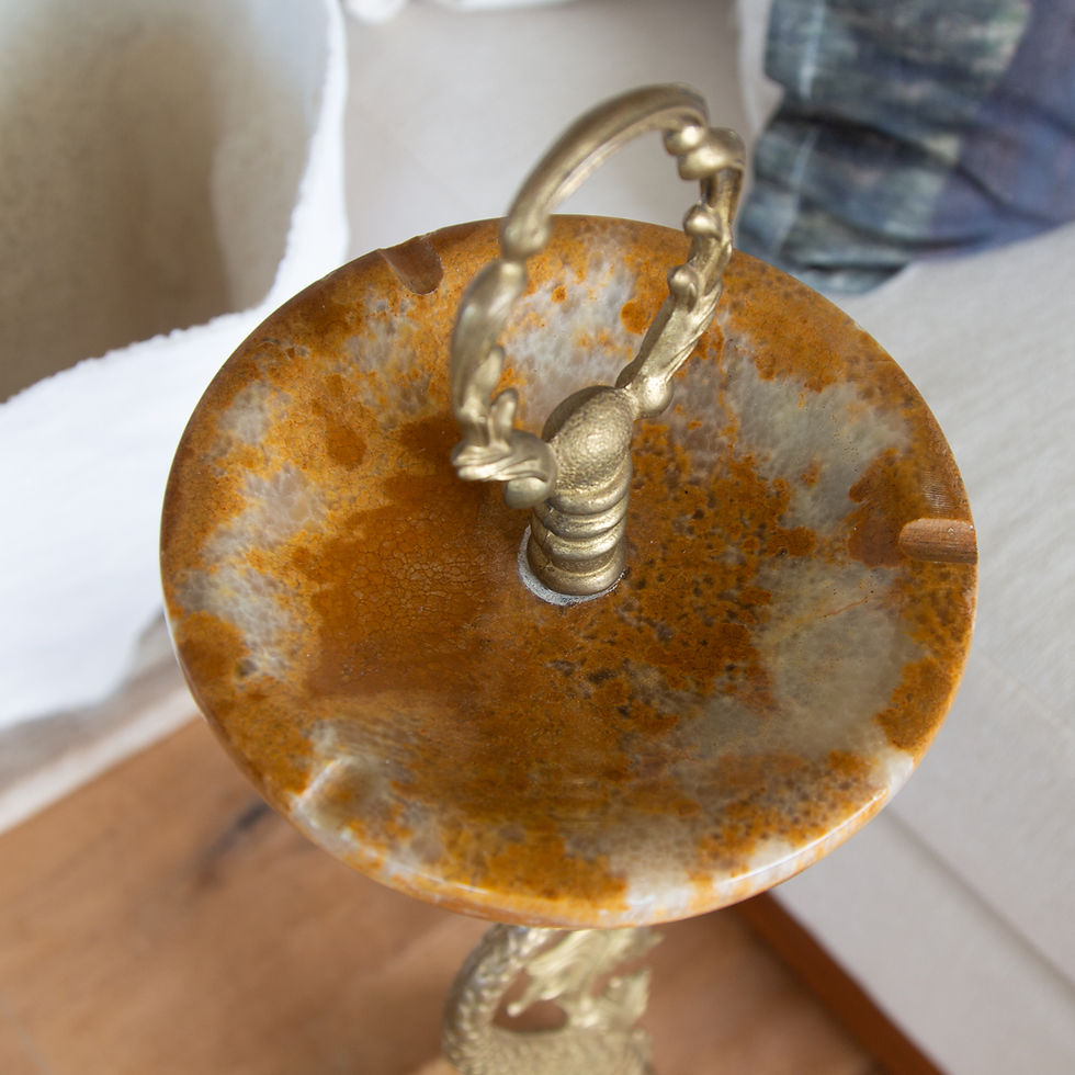 Thumbnail: Vintage Onyx And Brass Ashtray Stand