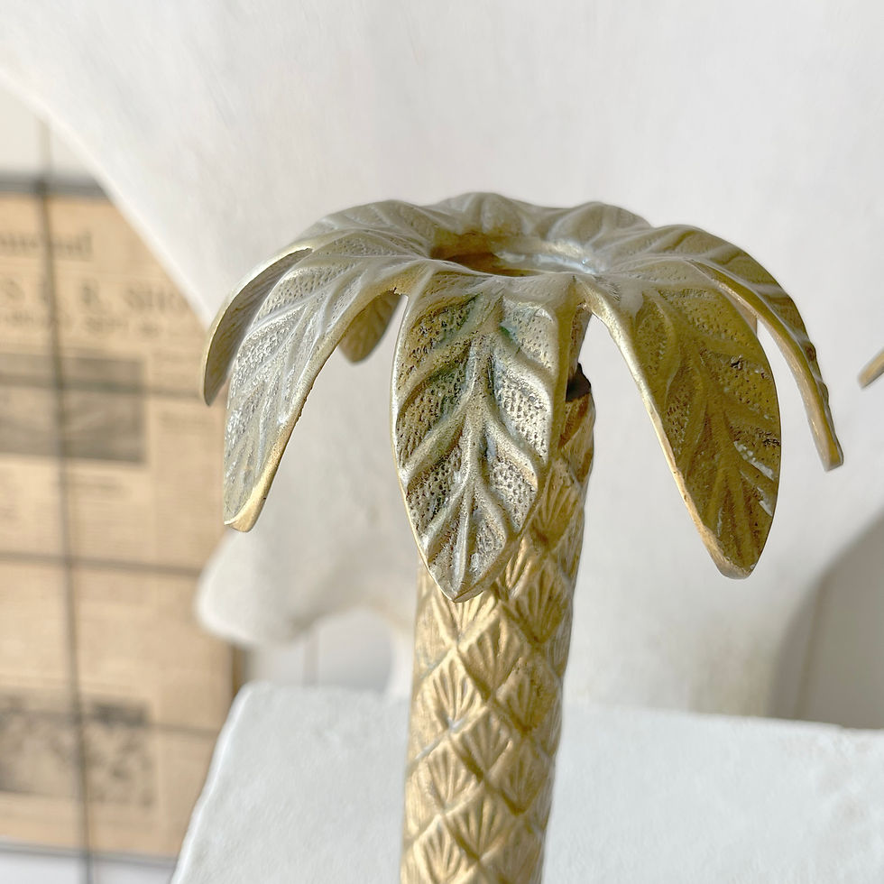 Thumbnail: Vintage Brass Palm Candle Holder