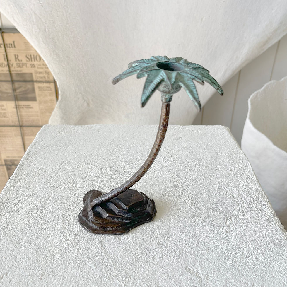 Vintage Palm Tree Candle Holder
