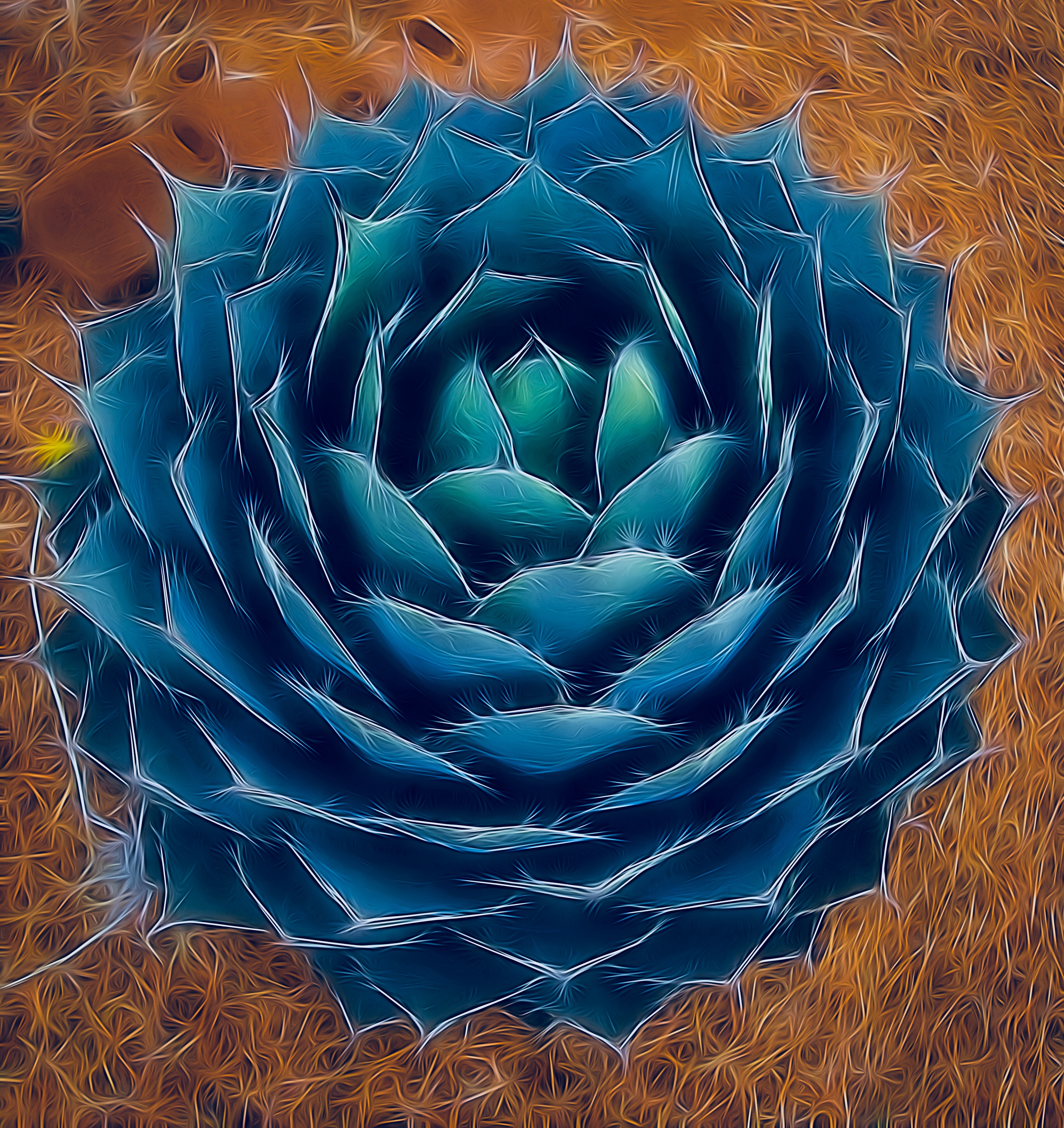 Artistic Agave ~ Turquoise / Rust