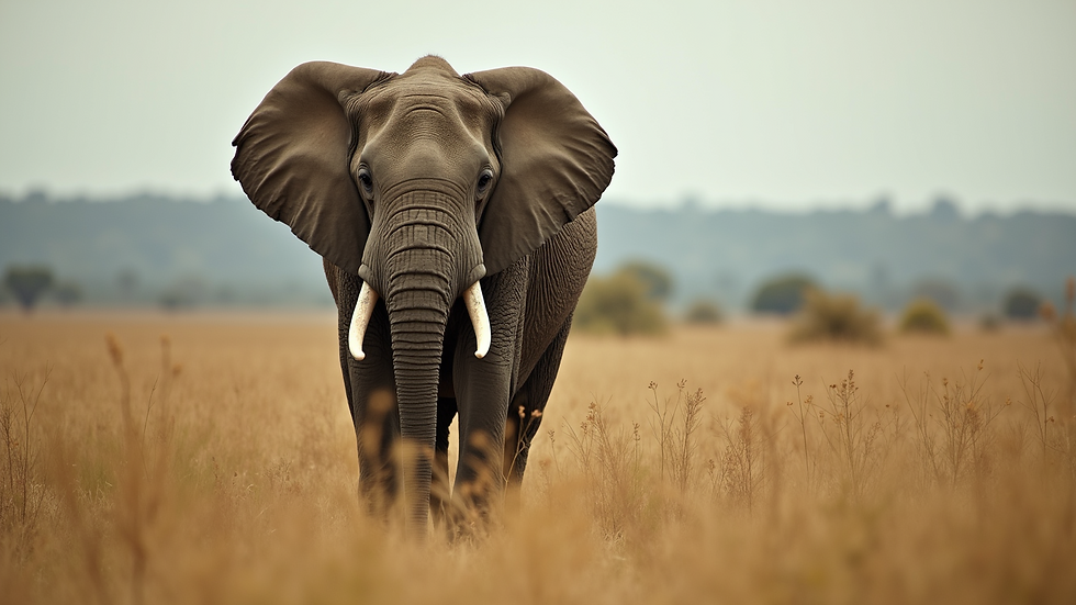 Eye-level view of a majestic elephant in the wild