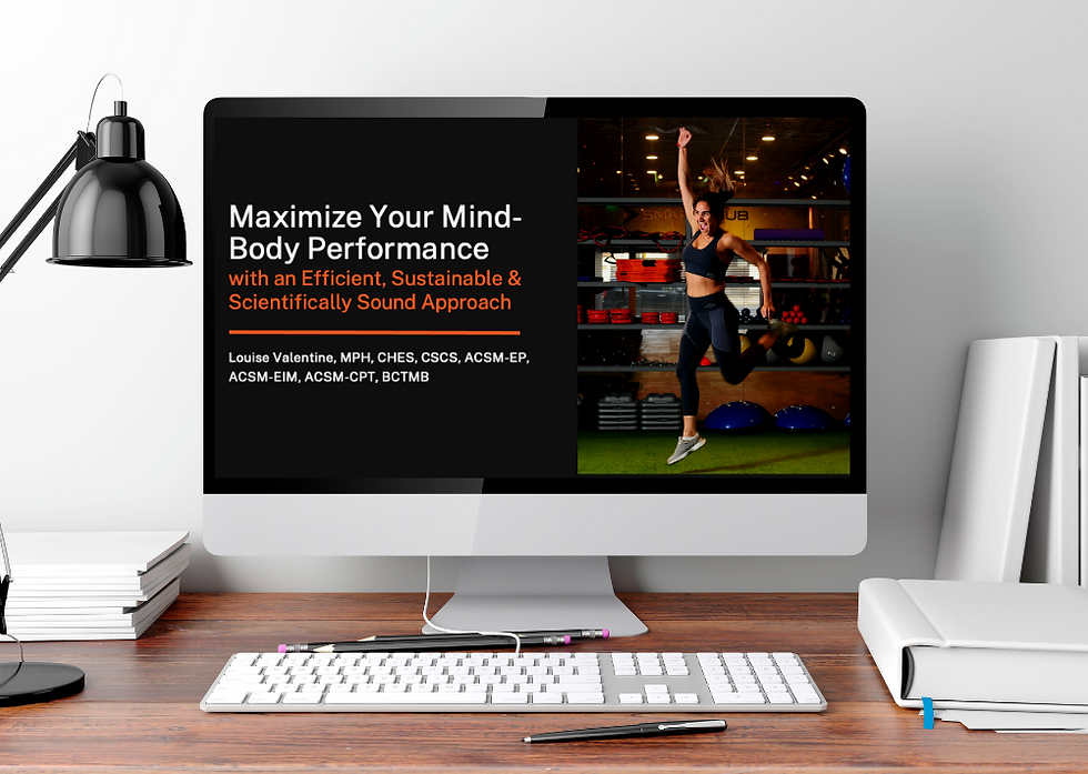 Learn how to maximize your health and performance with practical strategies in a virtual health and fitness program