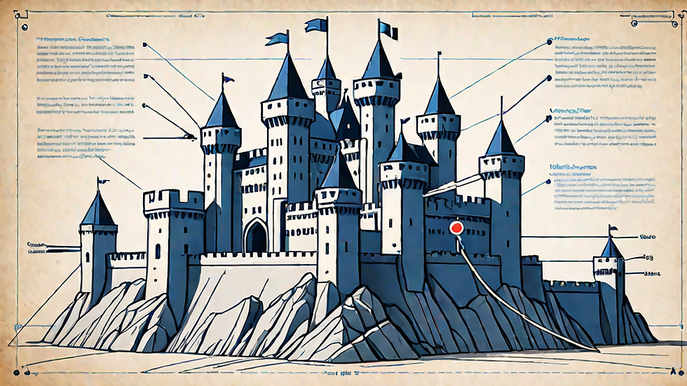 The Modern Castle Siege: Defending Against Ransomware's Enduring Threat — blueprint schematic — Work-Life Balance