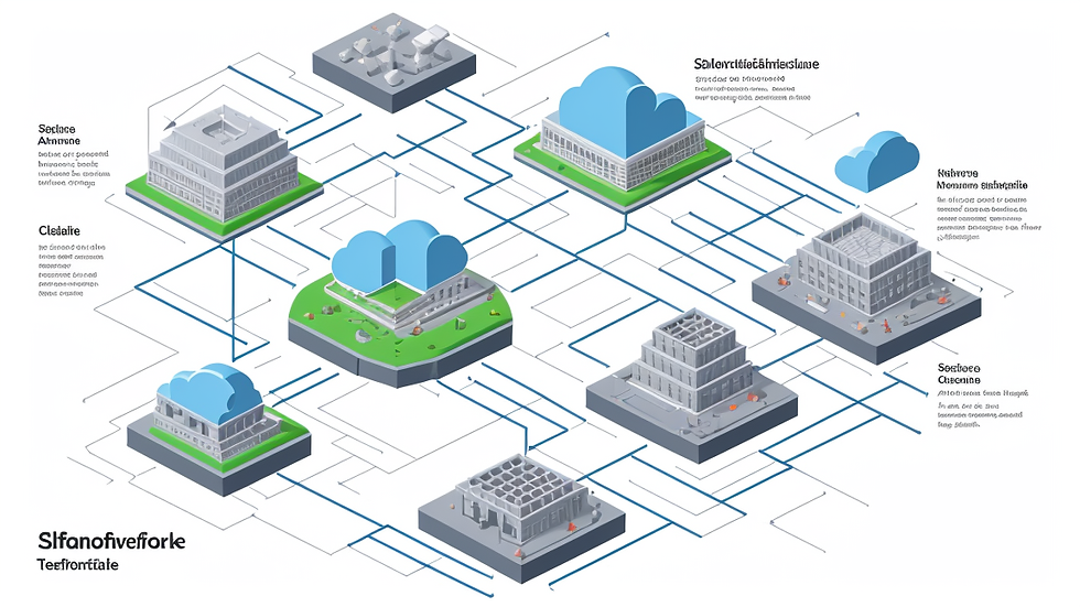 From Infrastructure Scaling to Team Empowerment: Your Cloud & SRE Transformation Framework — isometric vector — Cloud & SRE