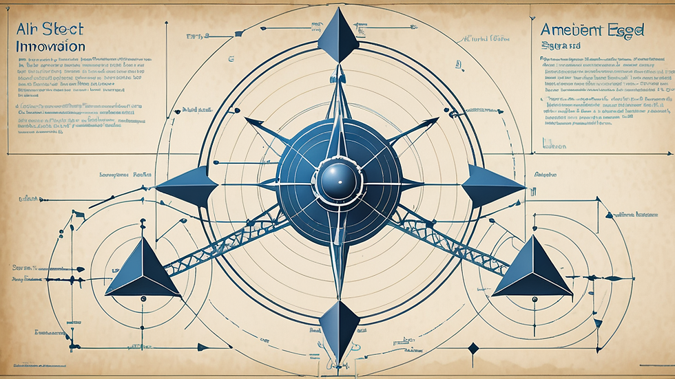 AI's Double-Edged Sword: Innovation & Ethics — blueprint schematic — — ai ethics