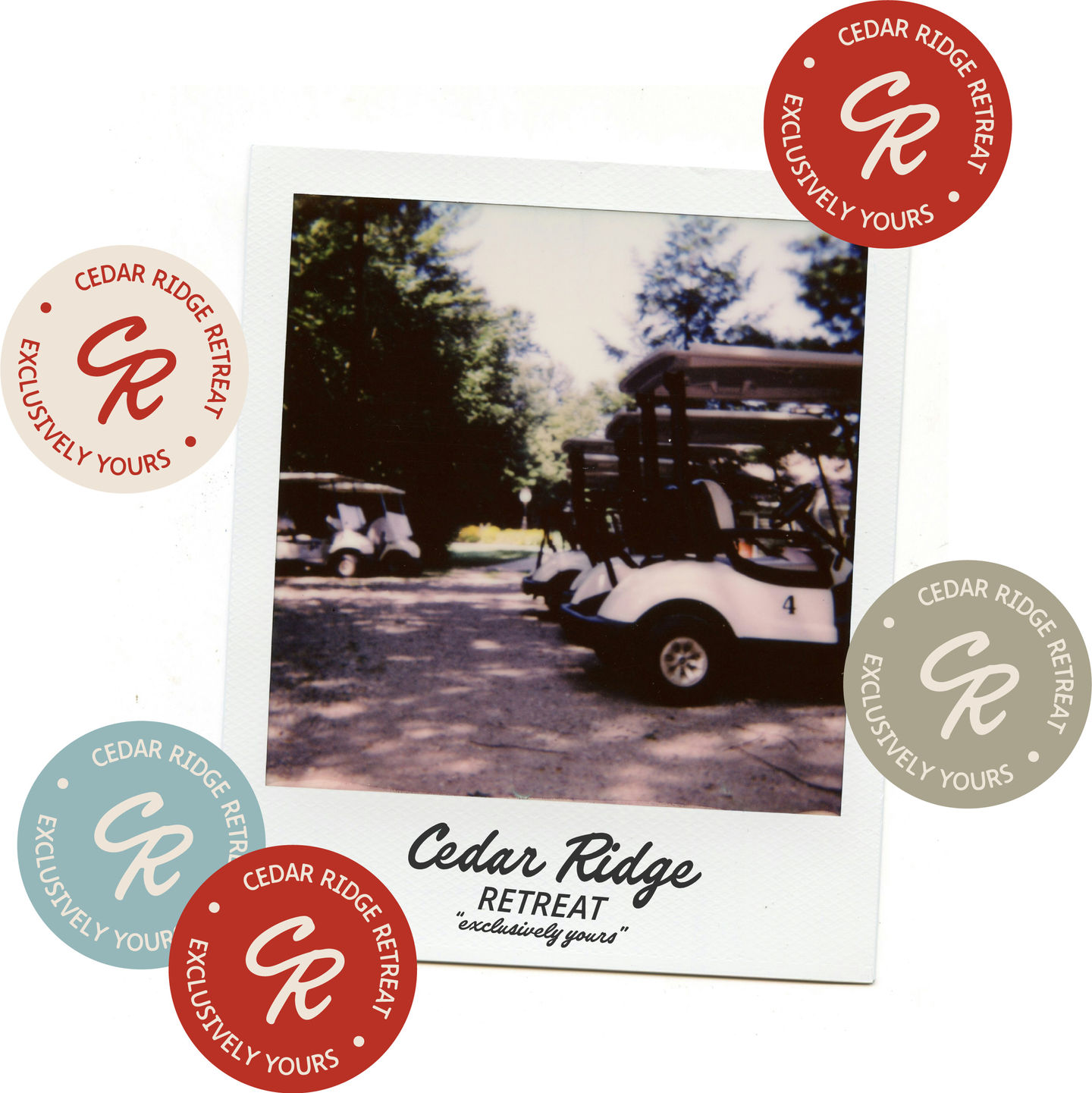 cedar ridge stickers and polaroid