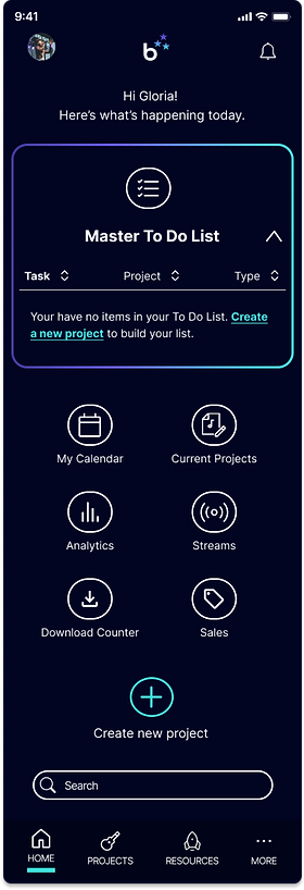 bandrise home dashboard