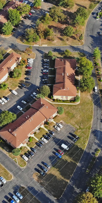 Photo of apartment complex aerial view