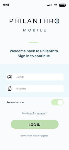 Mobile App Login light mode