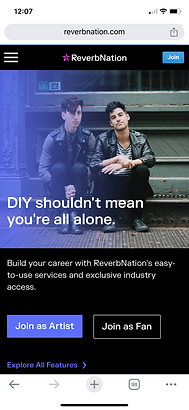 reverbnation home page mobile