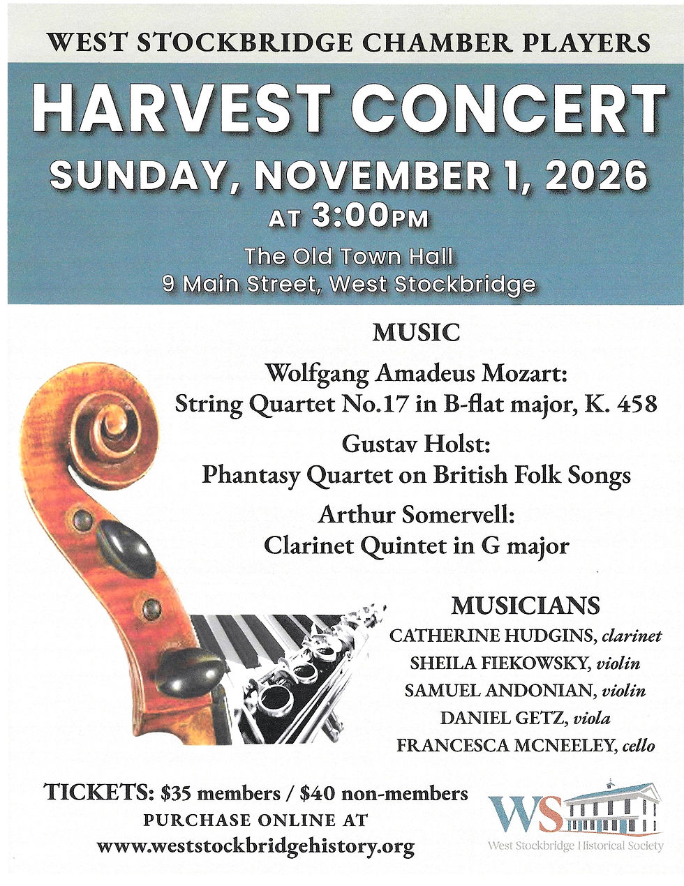 West Stockbridge Chamber Players Harvest Concert