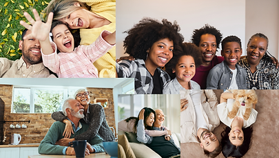 A compilation photo of various families.