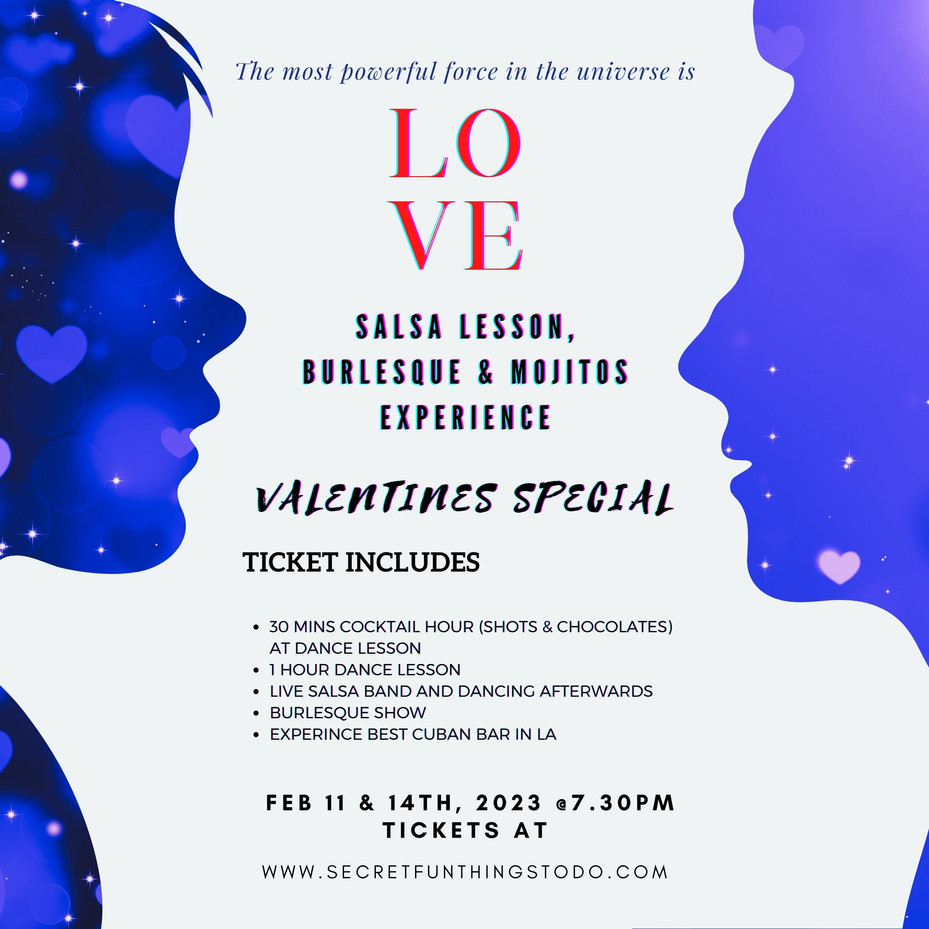 Salsa Dance LA and Secret Fun Experiences Presents Valentine's Special Salsa Lesson, Burle