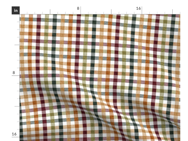 Thumbnail: Drum Lampshade -Fall plaid - Thanksgiving fall colors